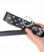 KINK - COLLIER RIVET ANNEAU AVEC CEINTURE 65 CM NOIR AJUSTABLE 36-50 CM X 3