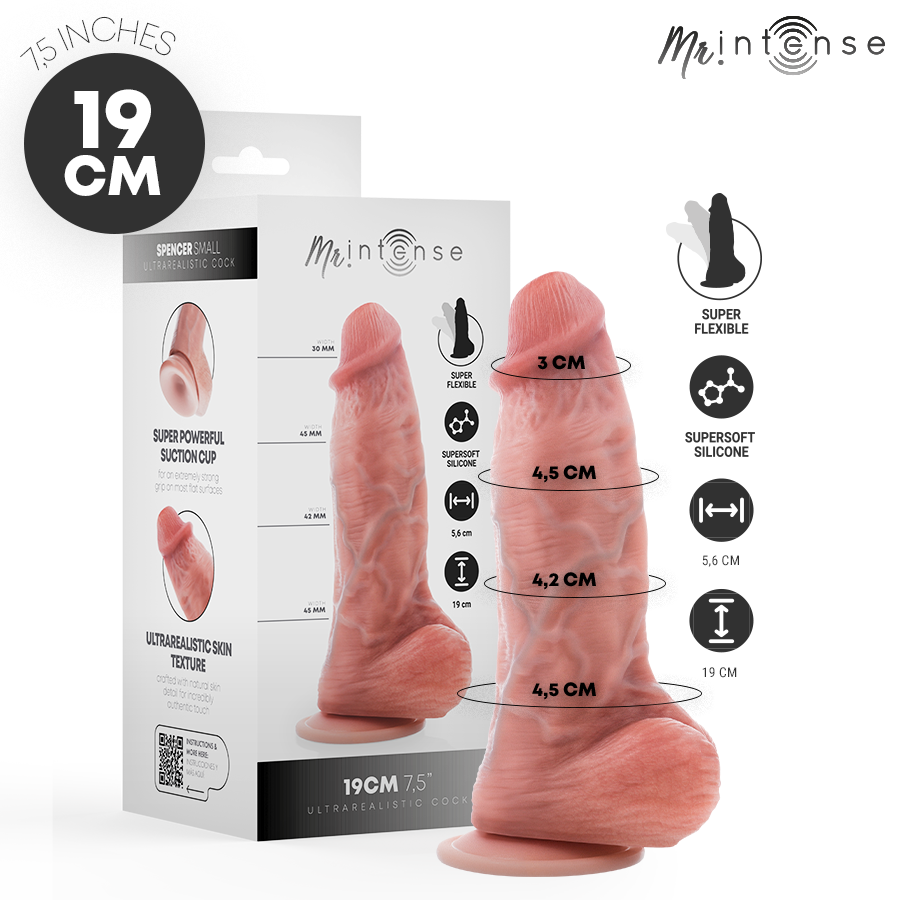 MR INTENSE - PETIT GODEMICHET SPENCER EN SILICONE 19 CM -Ø- 4